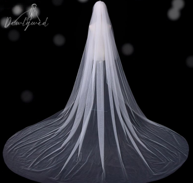 2-Tiered Plain Veil with Comb - Extra Wide