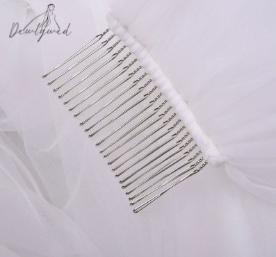 2-Tiered Plain Veil with Comb - Extra Wide