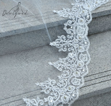 Sloane Lace Trim Veil