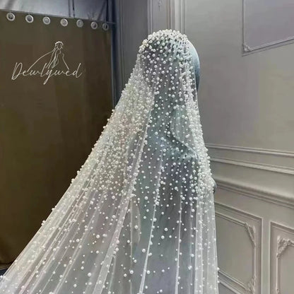 Heavy Pearl Scattered Veil - Extra Wide